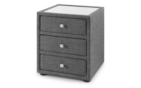 SOR301 3 Drawer Bedside Slate Linen