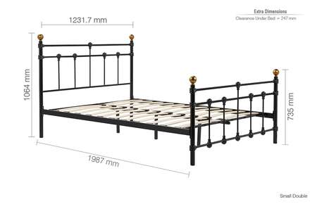 Small Double Bed Black