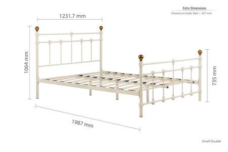 Small Double Bed Cream