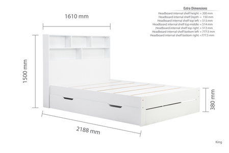 ALFSB5WHT King Storage Bed White