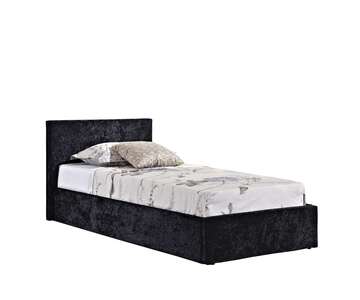 BEOT3BCVV2 Single Ottoman Bed Black Crushed Velvet