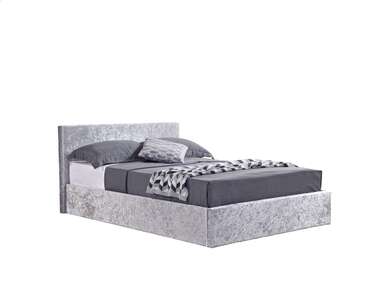 BEOT4STEV2 Small Double Ottoman Bed Steel Crushed Velvet