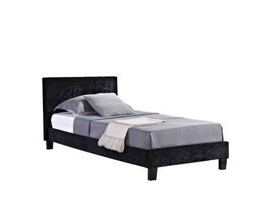 BERB5BCVV3 King Bed Black Crushed Velvet