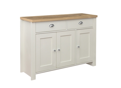 HIG23SBCRO 3 Door 2 Drawer Sideboard Cream & Oak
