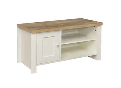 HIGSTVCRO Small TV Unit Cream & Oak