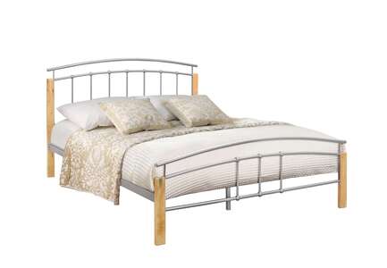 TETB5S King Bed Beech & Silver