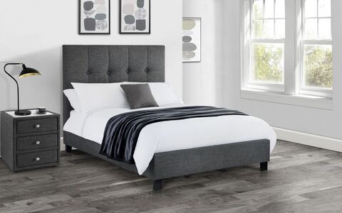 SOR102 High Headboard Bed 150Cm - Slate Linen