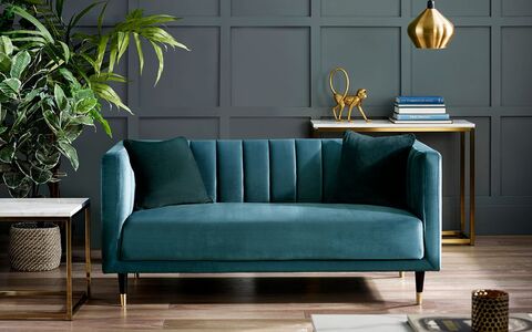 SAL403 Scalloped Back 3 Seater - Teal