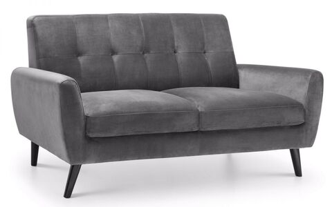 MON521 2 Seater In Dark Grey Velvet