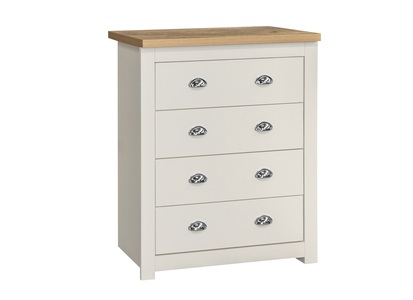 HIG4CHCRO 4 Drawer Chest Cream & Oak