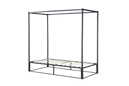 FARFPB3BLK Single Metal 4 Poster Bed