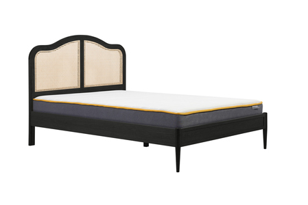 LEORB46BLK Double Rattan Bed