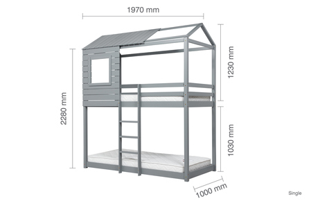 ADVBBGRY Bunk Bed Grey