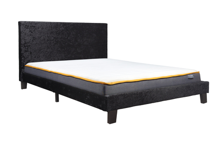 BERB4BCVV3 Small Double Bed Black Crushed Velvet