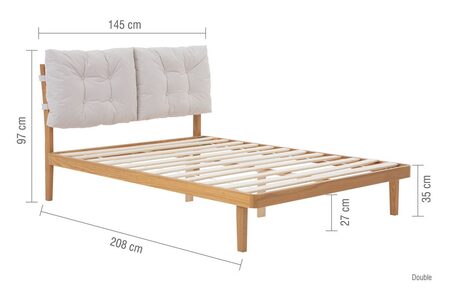 ANDEB46OAK Double Bed With Cushion