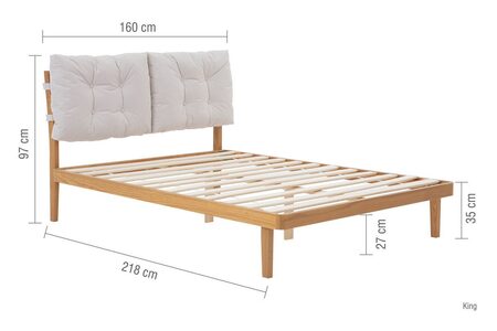ANDEB5OAK King Bed With Cushion