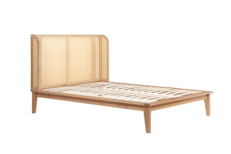 ASTRB46OAK Double Rattan Bed