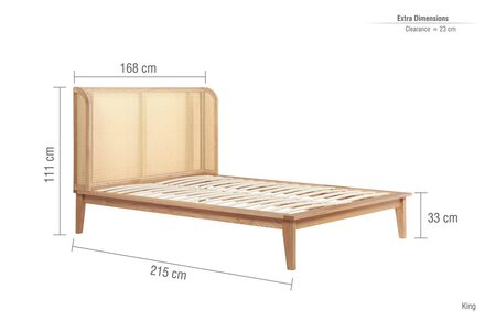 ASTRB5OAK King Rattan Bed