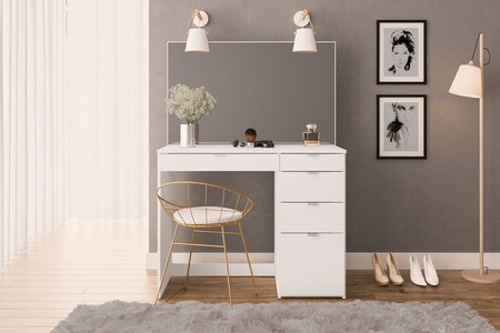 VA5DTMWHT 5 Drawer Dressing White