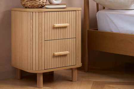 AXE2BOAK 2 Drawer Bedside