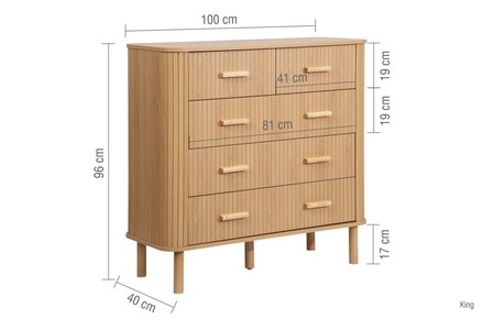AXECH5OAK 5 Drawer Chest
