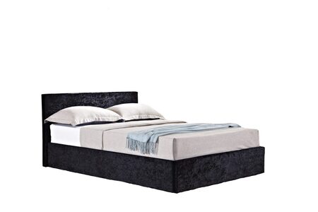 BERB3BCVV3 Single Bed Black Crushed Velvet