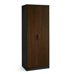 ALB014 2 Door Wardrobe - Soft Close - Walnut/Black