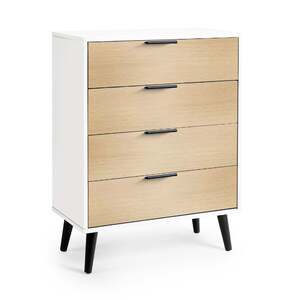 ALB022 4 Drawer Chest - Soft Close - White/Oak