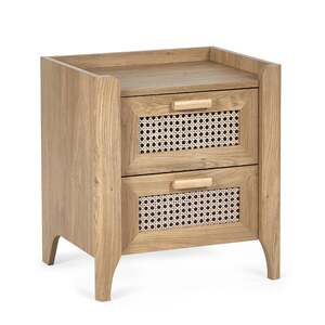 SYD001 2 Drawer Bedside - Oak