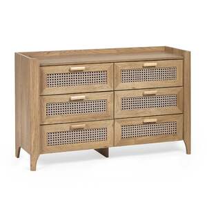SYD004 6 Drawer Wide Chest - Oak