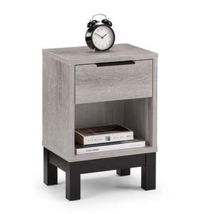 BAL101 1 Drawer Bedside - Grey Oak