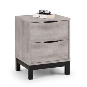 BAL102 2 Drawer Bedside - Grey Oak