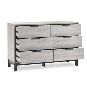 BAL104 6 Drawer Wide Chest - Grey Oak