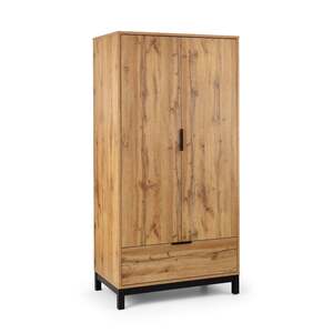 BAL206 2 Door 1 Drawer Wardrobe - Light Oak