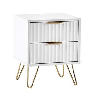 MUR001 2 Drawer Bedside - Matt White