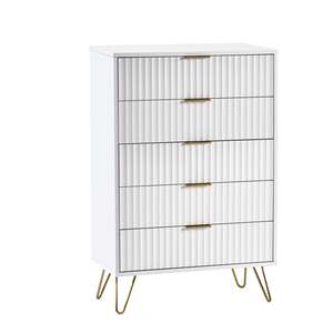 MUR004 5 Drawer Chest - Matt White