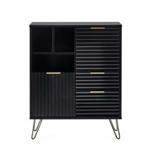 MUR105 2 Door 2 Drawer Sideboard - Matt Black