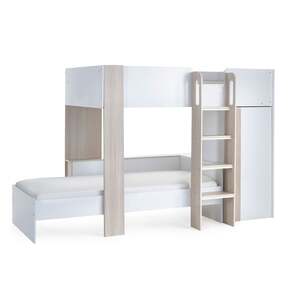 HOR201 Bunk Bed - Pale Wood And White