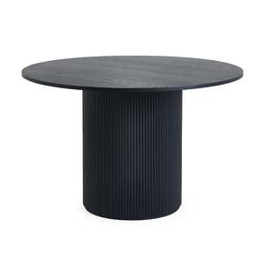 LOU005 Black Fluted Round Dining Table