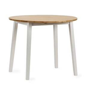 LIN004 Round Drop Leaf Table - Natural Top