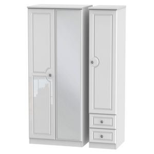 PEM157 Triple Mirror + Drawer Robe