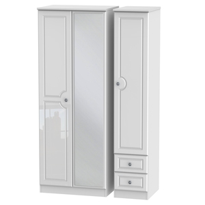 PEM167 Tall Triple Mirror + Drawer Robe