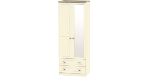 VIE062 2ft6in 2 Drawer Mirror Robe