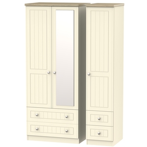 VIE152 Triple 2 Drawer Mirror + Drawer Robe