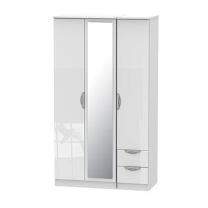 CAM167 Tall Triple Mirror + Drawer Robe