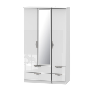 CAM162 Tall Triple 2 Drawer Mirror + Drawer Robe