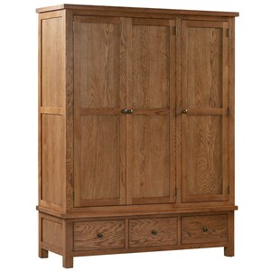 DOR033R Triple Wardrobe With 3 Drawers