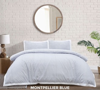 white and blue duvet set