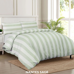 green and white duvet set