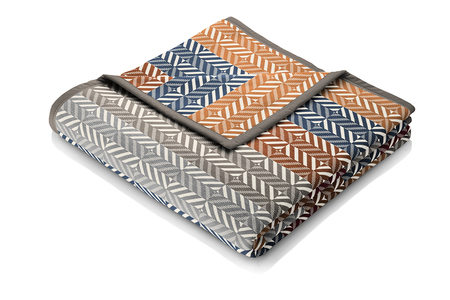 diamond stripe cotton throw